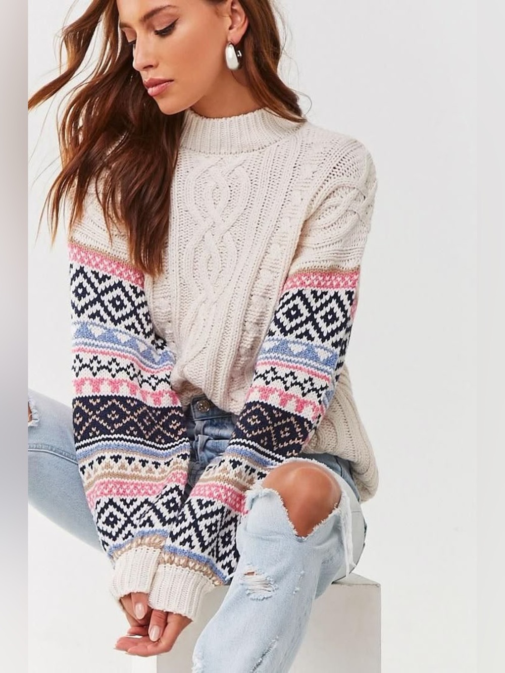 Forever 21 Balloon Sleeve Oversized Knit Sweater